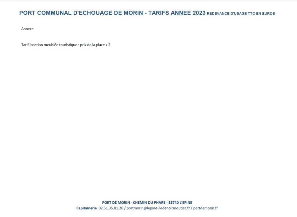 TARIFS 2023 PORT DE MORIN - page 3